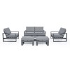 Maze Lounge Outdoor Furniture Amalfi Grey 2 Seat Sofa Set With Rising Table