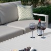 Maze Lounge Outdoor Amalfi Aluminium White 2 Seat Sofa Set With Rectangular Rising Table