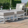 Maze Lounge Outdoor Amalfi Aluminium White 2 Seat Sofa Set With Rectangular Rising Table