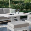 Maze Lounge Outdoor Amalfi Aluminium White 2 Seat Sofa Set With Rectangular Rising Table