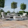 Maze Lounge Outdoor Amalfi Aluminium White 2 Seat Sofa Set With Rectangular Rising Table