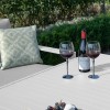 Maze Lounge Outdoor Amalfi Aluminium White 2 Seat Sofa Set With Rectangular Rising Table