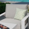 Maze Lounge Outdoor Amalfi Aluminium White 2 Seat Sofa Set With Rectangular Rising Table