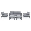 Maze Lounge Outdoor Furniture Amalfi Grey 3 Seat Sofa Set With Rising Table