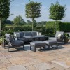 Maze Lounge Outdoor Furniture Amalfi Grey 3 Seat Sofa Set With Rising Table