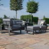 Maze Lounge Outdoor Furniture Amalfi Grey 3 Seat Sofa Set With Rising Table