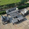 Maze Lounge Outdoor Furniture Amalfi Grey 3 Seat Sofa Set With Rising Table