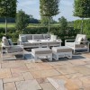 Maze Lounge Outdoor Furniture Amalfi White 3 Seat Sofa Set With Rising Table