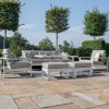 Maze Lounge Outdoor Furniture Amalfi White 3 Seat Sofa Set With Rising Table