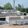 Maze Lounge Outdoor Furniture Amalfi White 3 Seat Sofa Set With Rising Table