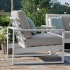 Maze Lounge Outdoor Furniture Amalfi White 3 Seat Sofa Set With Rising Table