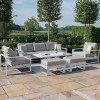 Maze Lounge Outdoor Furniture Amalfi White 3 Seat Sofa Set With Rising Table