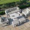 Maze Lounge Outdoor Furniture Amalfi White 3 Seat Sofa Set With Rising Table