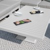 Maze Lounge Outdoor Furniture Amalfi White Large Corner Dining Set with Rectangular Rising Table and Footstools