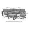 Maze Lounge Outdoor Furniture Amalfi White Small Corner Dining with Square Rising Table and Footstools