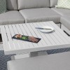 Maze Lounge Outdoor Furniture Amalfi White Small Corner Dining with Square Rising Table and Footstools