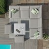 Maze Lounge Outdoor Furniture Amalfi White Small Corner Dining with Square Rising Table and Footstools