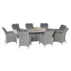 Maze Rattan Garden Furniture Ascot Grey 8 Seat Oval Fire Pit Dining Set