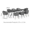 Maze Lounge Outdoor Fabric Marina Rope Weave Charcoal 8 Seat Oval Dining Set