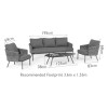 Maze Lounge Outdoor Marina Rope Weave Charcoal 3 Seat Sofa Set with Coffee Table