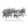 Maze Lounge Outdoor Fabric New York Grey 3 Seat Sofa Set with Rising Table