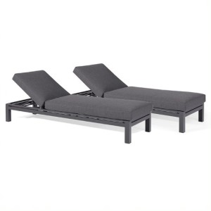Maze Lounge Outdoor Oslo Aluminium Charcoal Double Sunlounger Set Maze Lounge Outdoor Oslo Aluminium Charcoal Double Sunlounger Set