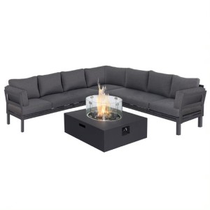 Maze Lounge Outdoor Fabric Oslo Charcoal Large Corner Group Sofa with Square Gas Fire Pit Table Maze Lounge Outdoor Fabric Oslo Charcoal Large Corner Group Sofa with Square Gas Fire Pit Table