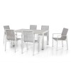 Maze Lounge Outdoor Metal New York White 6 Seat Rectangular Dining Set