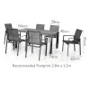 Maze Lounge Outdoor Metal New York White 6 Seat Rectangular Dining Set