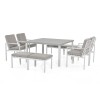 Maze Lounge Outdoor Fabric New York White 9 Piece Cube Set