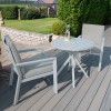 Maze Lounge Outdoor New York Aluminium White 3 Piece Bistro Set