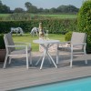 Maze Lounge Outdoor New York Aluminium White 3 Piece Bistro Set