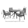 Maze Lounge Outdoor Fabric New York White 4 Seat Round Dining Set