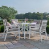 Maze Lounge Outdoor Fabric New York White 4 Seat Round Dining Set