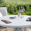 Maze Lounge Outdoor Fabric New York White 4 Seat Round Dining Set