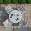 Maze Lounge Outdoor Fabric New York White 4 Seat Round Dining Set