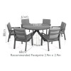 Maze Lounge Outdoor New York Aluminium White 6 Seat Round Dining Set