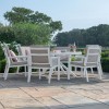 Maze Lounge Outdoor New York Aluminium White 6 Seat Round Dining Set