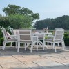 Maze Lounge Outdoor New York Aluminium White 6 Seat Round Dining Set