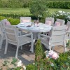 Maze Lounge Outdoor New York Aluminium White 8 Seat Oval Dining Set