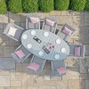 Maze Lounge Outdoor New York Aluminium White 8 Seat Oval Dining Set