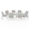 Maze Lounge Outdoor New York Aluminium White 8 Seat Oval Dining Set