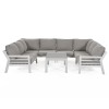 Maze Lounge Outdoor Fabric New York White U-Shaped Sofa Set