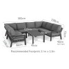 Maze Lounge Outdoor Fabric New York White U-Shaped Sofa Set