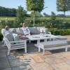 Maze Lounge Outdoor Fabric New York White Corner Dining Set with Rising Table