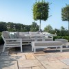 Maze Lounge Outdoor Fabric New York White Corner Dining Set with Rising Table
