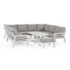 Maze Lounge Outdoor Fabric New York White U-Shaped Sofa Set with Rising Table