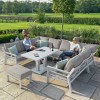 Maze Lounge Outdoor Fabric New York White U-Shaped Sofa Set with Rising Table