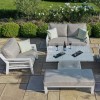 Maze Lounge Outdoor Fabric New York White 2 Seat Sofa Set with Rising Table