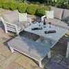 Maze Lounge Outdoor Fabric New York White 2 Seat Sofa Set with Rising Table